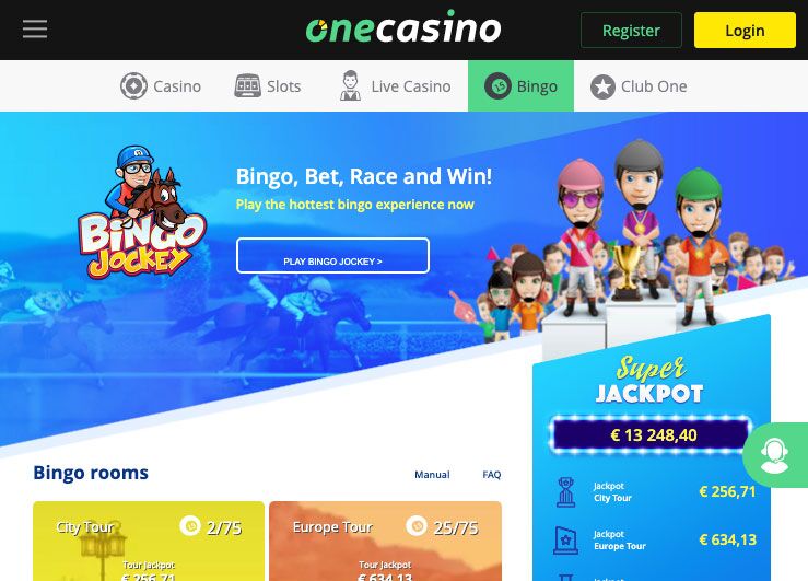 Interfaz de la app de One Casino en tablet